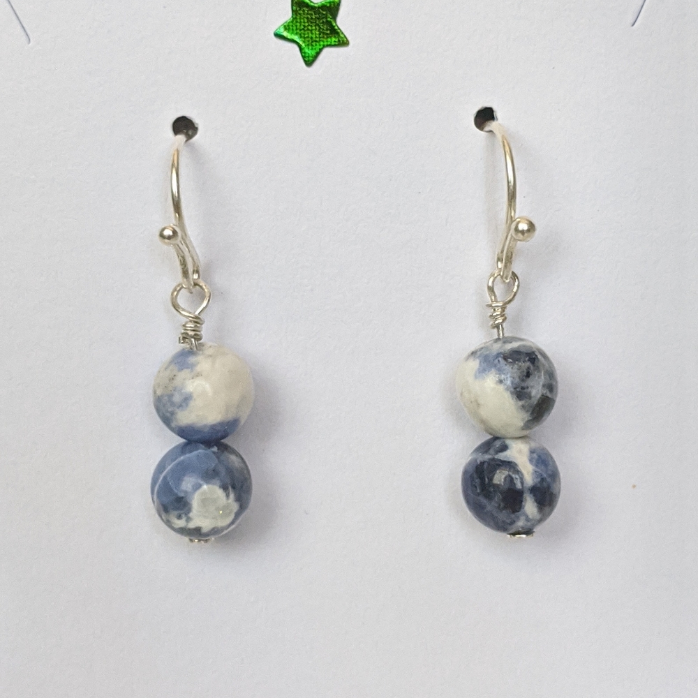 Sterling silver and sodalite earrings